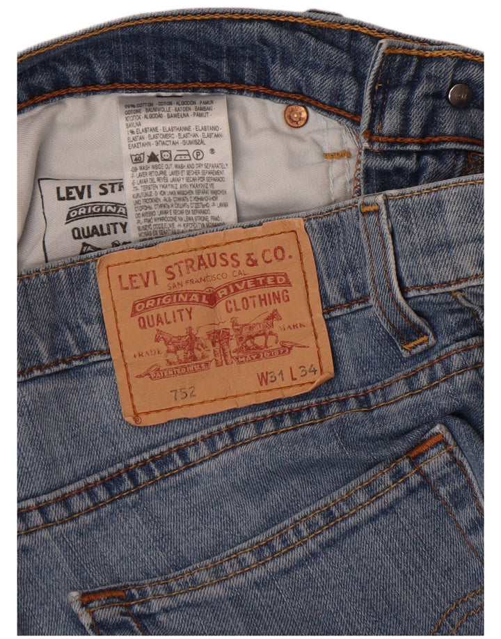 Levi's Masculino 752 Straight Jeans W31 L34 Azul Algodão