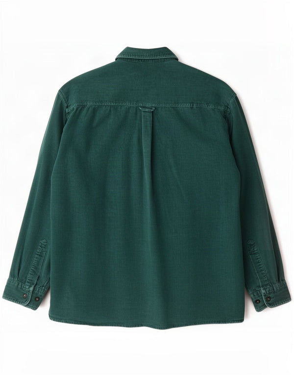 Camisa masculina de veludo Cajun XL verde algodão