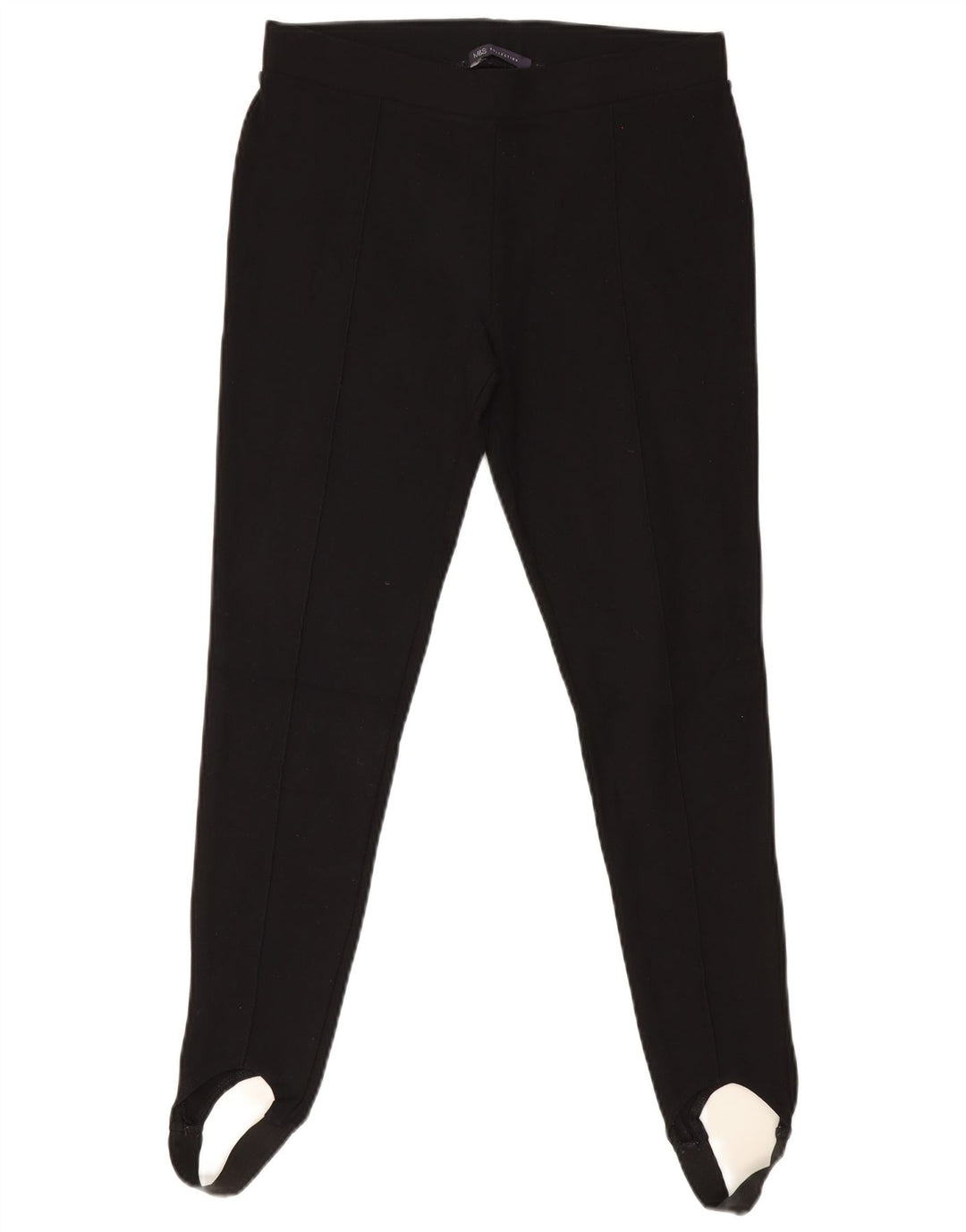 Leggings de estribo feminino Marks & Spencer Reino Unido 12 viscose preta média