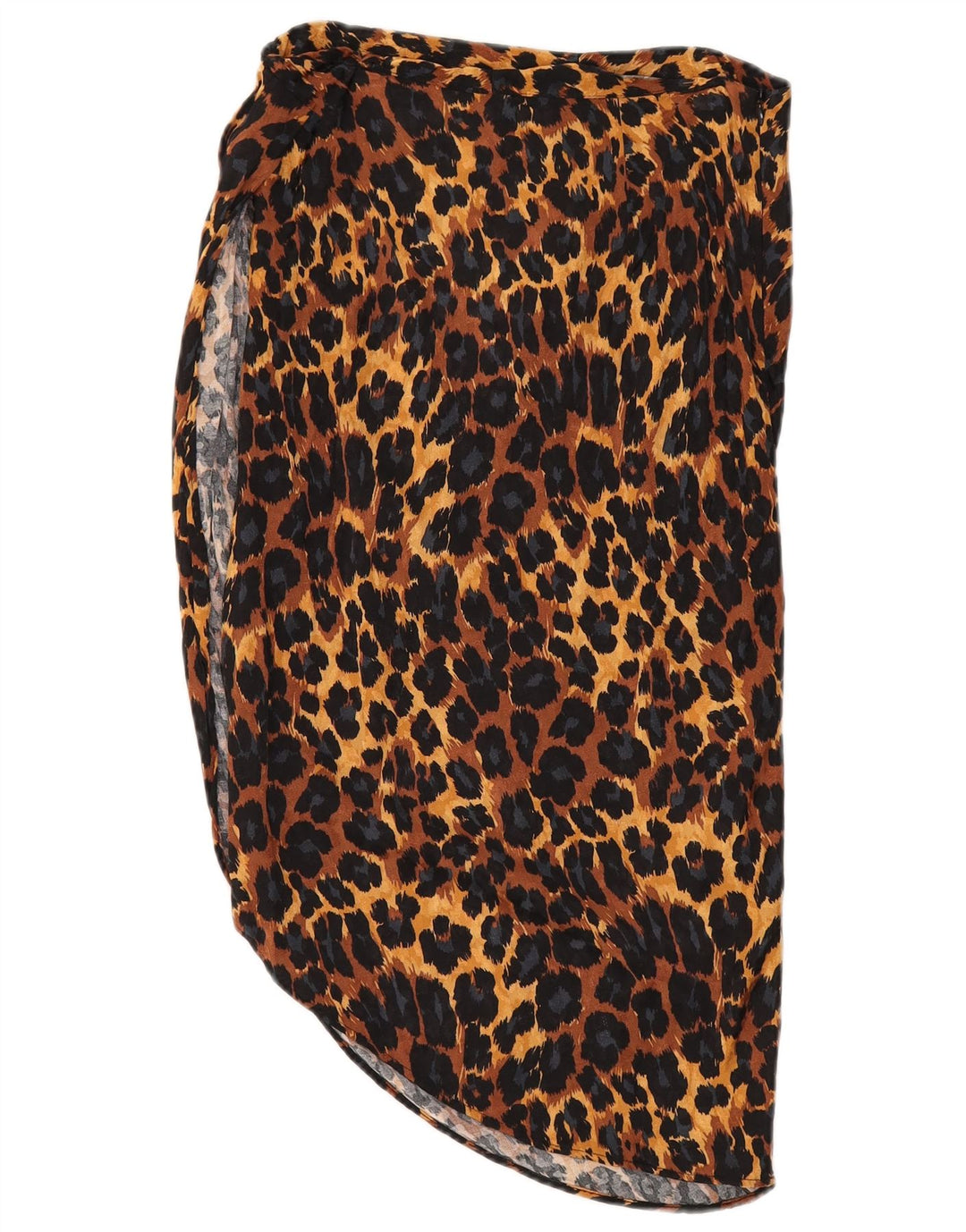 Zara Saia assimétrica feminina média W28 marrom animal print viscose