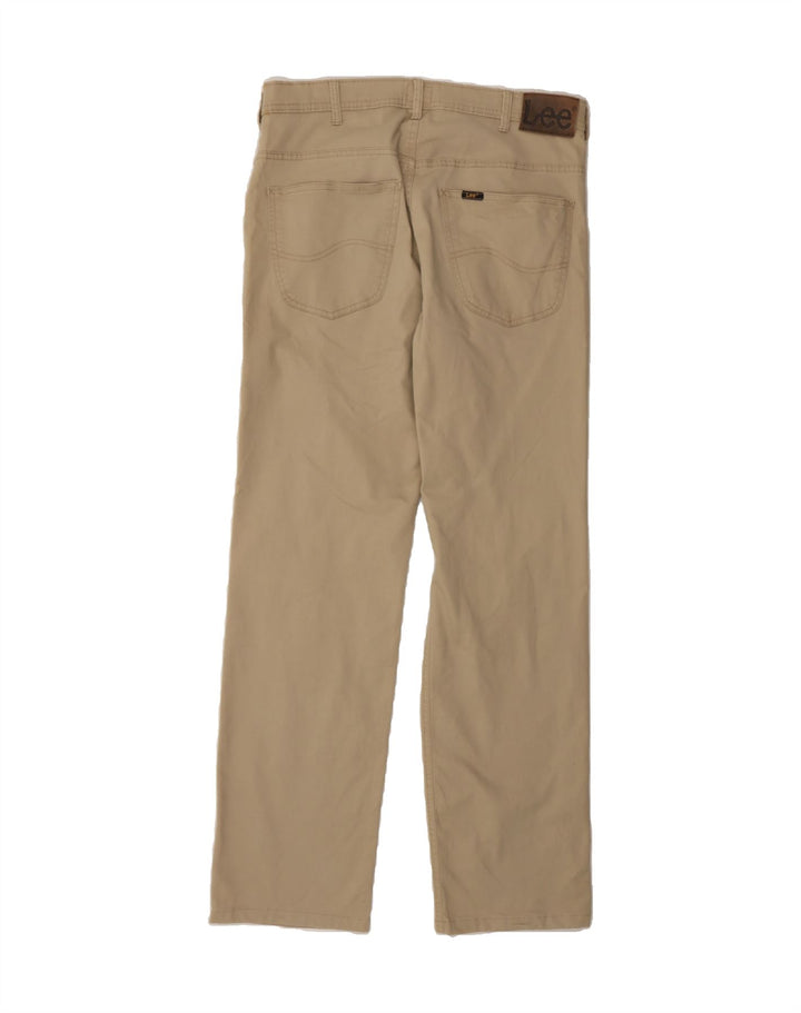 LEE Womens Brooklyn Straight Casual Trousers W34 L34  Beige Cotton Vintage Lee and Second-Hand Lee from Messina Hembry 