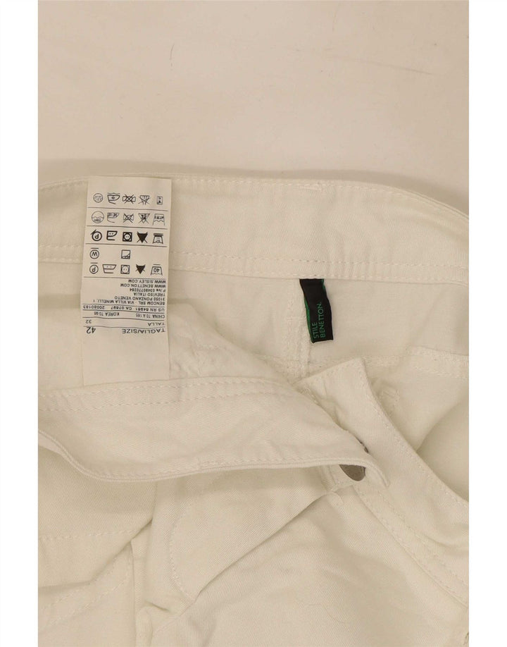 Hot Pants Feminina Benetton IT 42 Médio W32 Algodão Branco