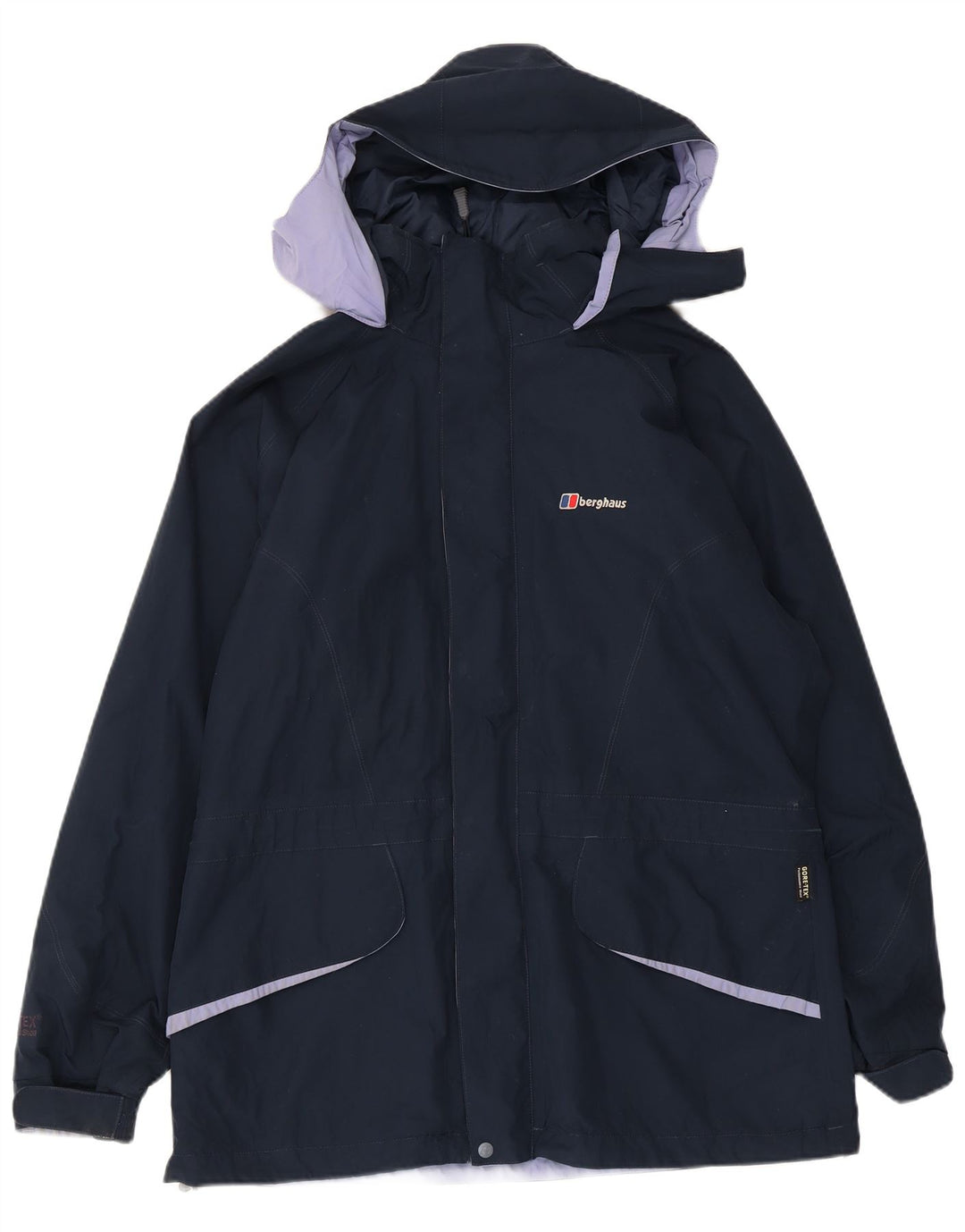 Jaqueta de chuva masculina Berghaus com capuz UK 40 grande poliéster azul marinho