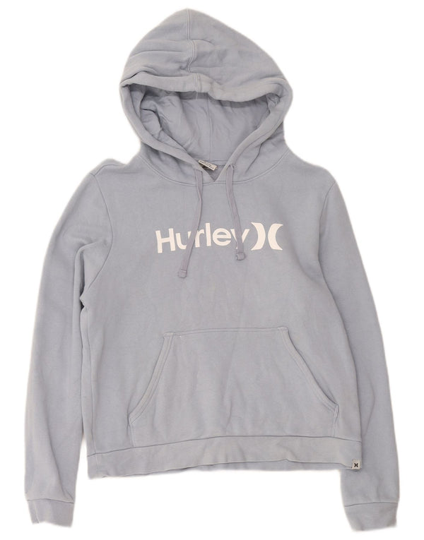 Suéter com capuz gráfico feminino Hurley UK 10 pequeno algodão azul