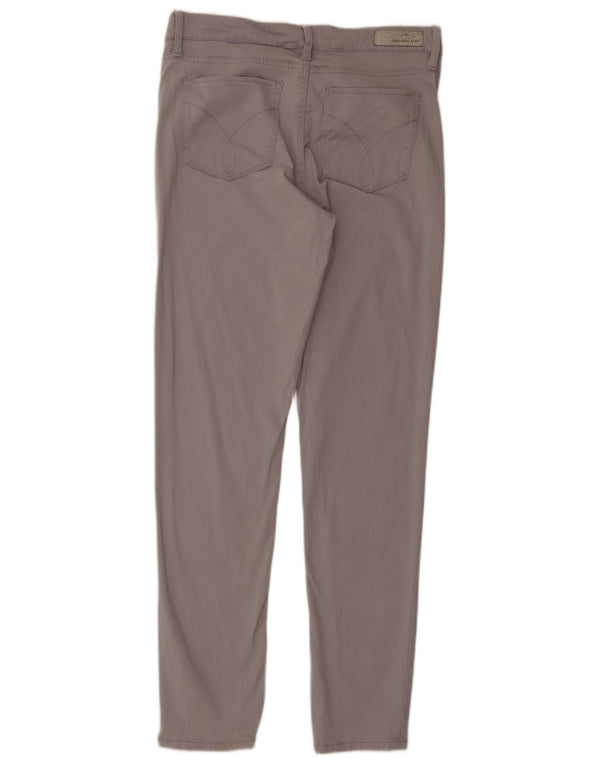 Calça skinny casual feminina Calvin Klein US 10 médio W30 L31 algodão cinza