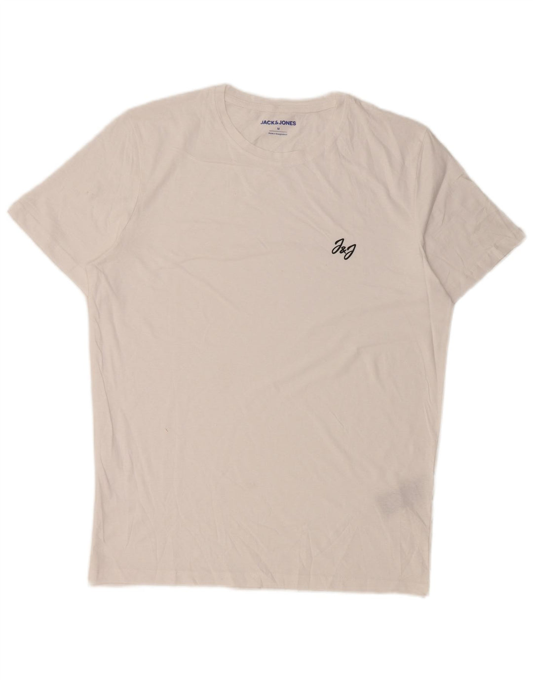 Camiseta masculina JACK & JONES de algodão branco médio