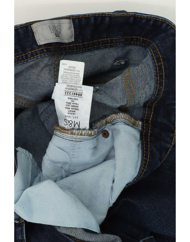 Marks & Spencer Mens Slim Jeans W40 L29 Azul Marinho Algodão