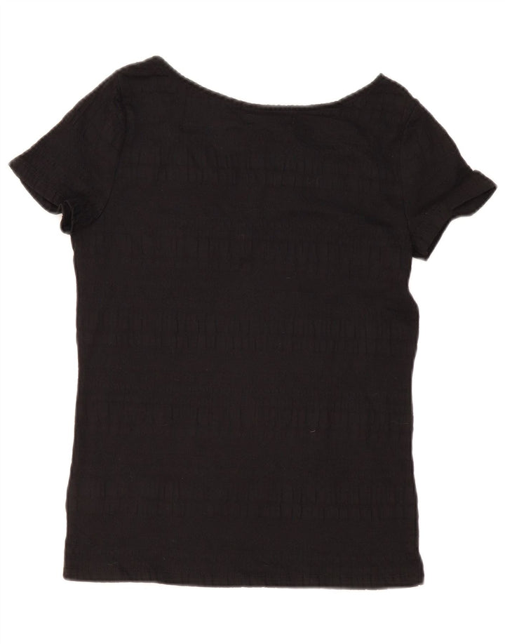 Blusa feminina RALPH LAUREN UK 12 algodão preto médio