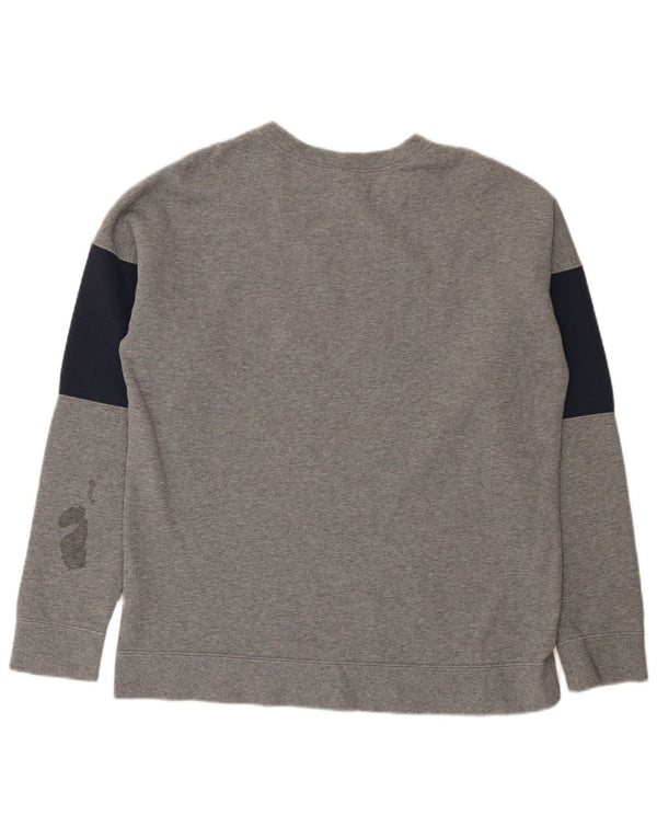 Moletom gráfico masculino Nike Jumper grande cinza colorblock algodão