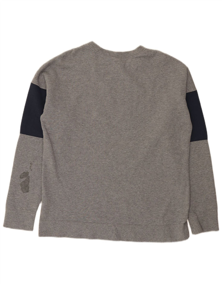 Moletom gráfico masculino Nike Jumper grande cinza colorblock algodão