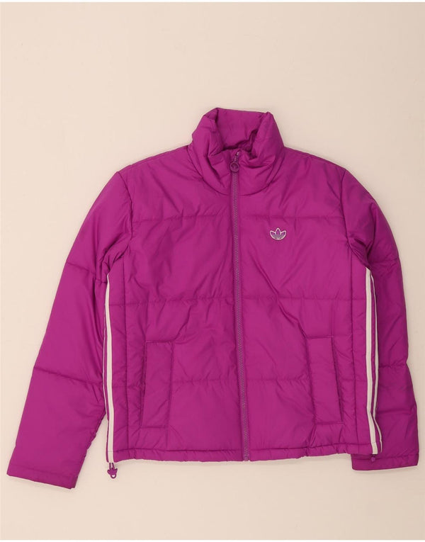 Jaqueta acolchoada oversized feminina Adidas UK 10 poliéster roxo pequeno