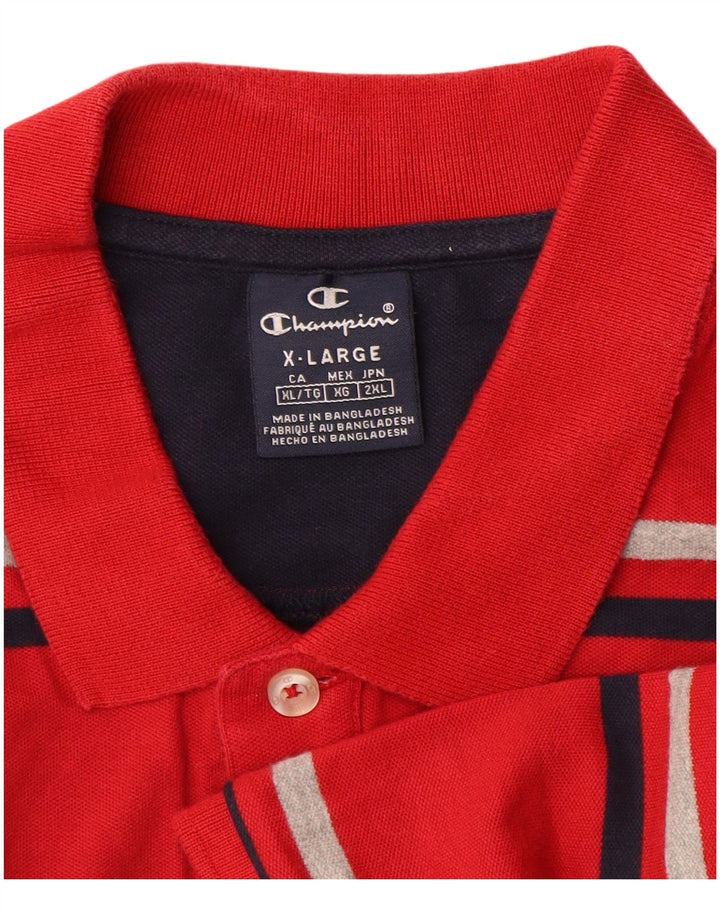 Camisa polo masculina Champion XL listrada vermelha