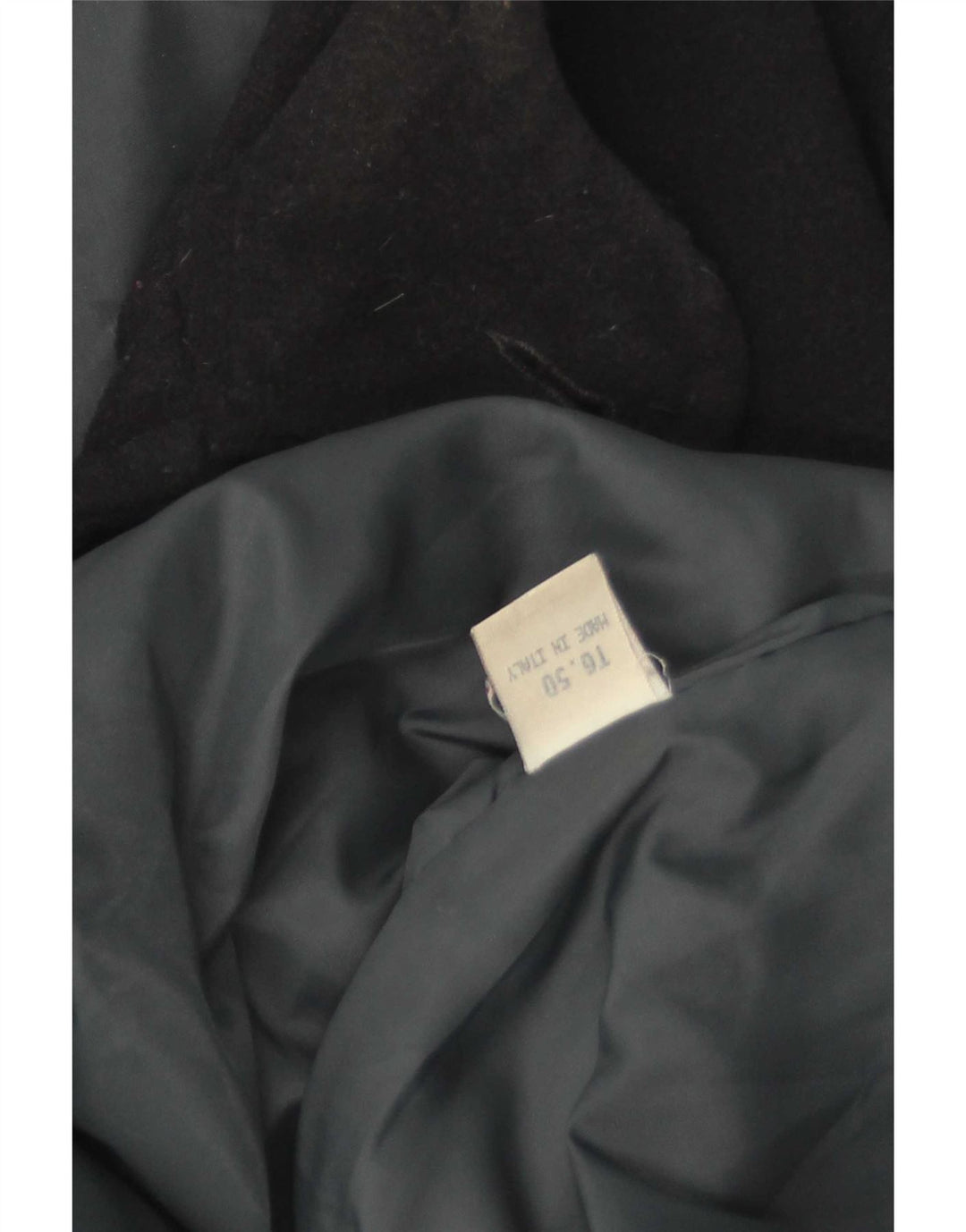 Casaco masculino vintage com capuz IT 50 grande lã azul marinho