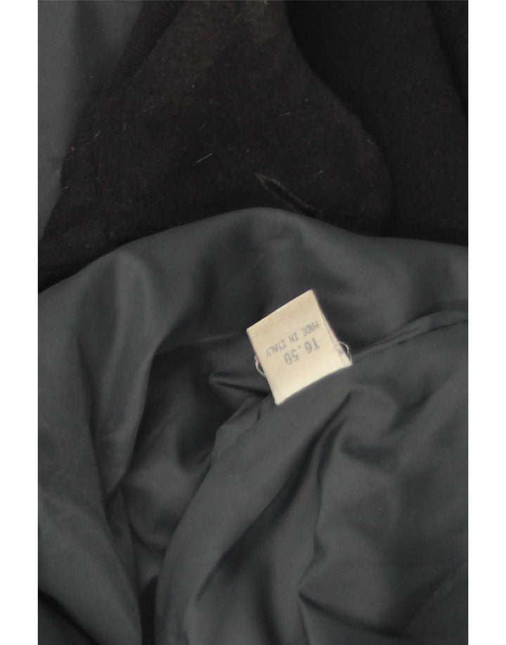 Casaco masculino vintage com capuz IT 50 grande lã azul marinho