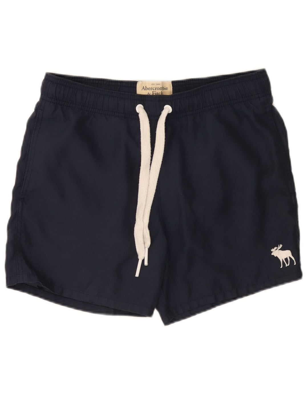 Shorts de banho masculino Abercrombie & Fitch pequeno poliéster azul marinho