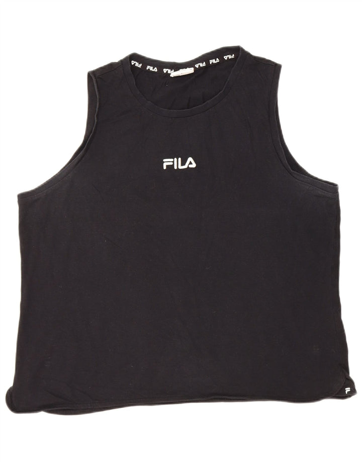 Fila Womens Vest Top UK 18 XL Algodão Preto