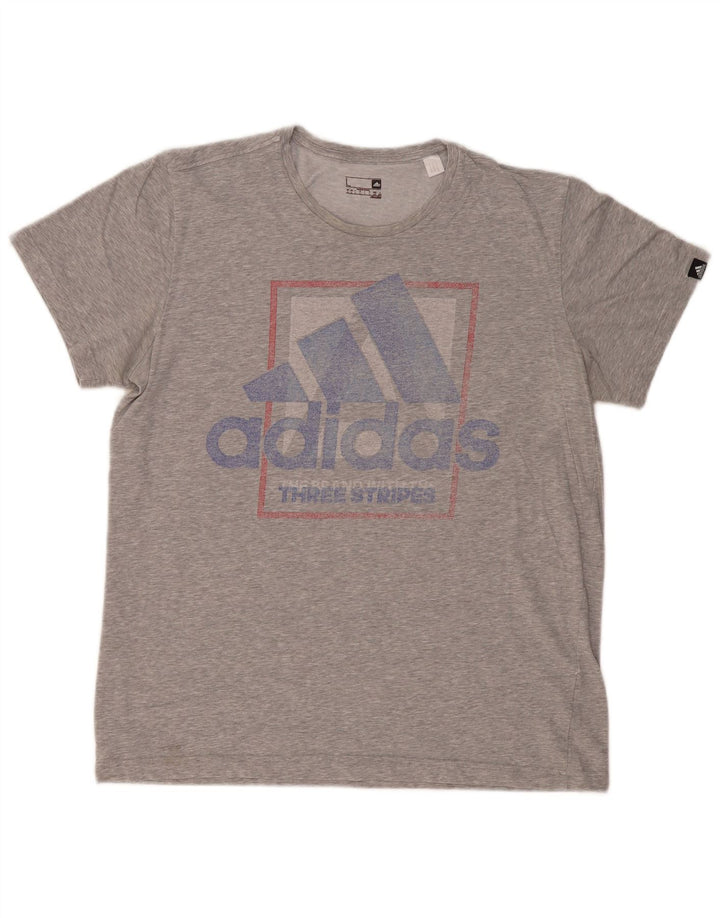 Camiseta Adidas Masculina Climalite Graphic Top Grande Cinza