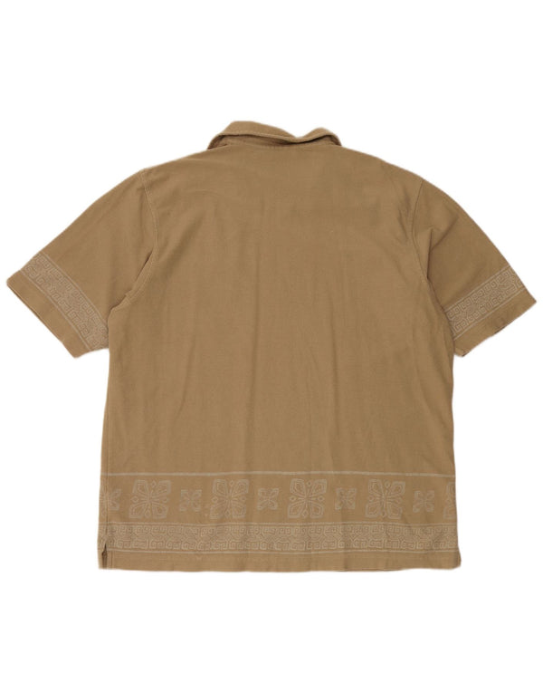 Camisa polo masculina TIMBERLAND XL bege floral algodão