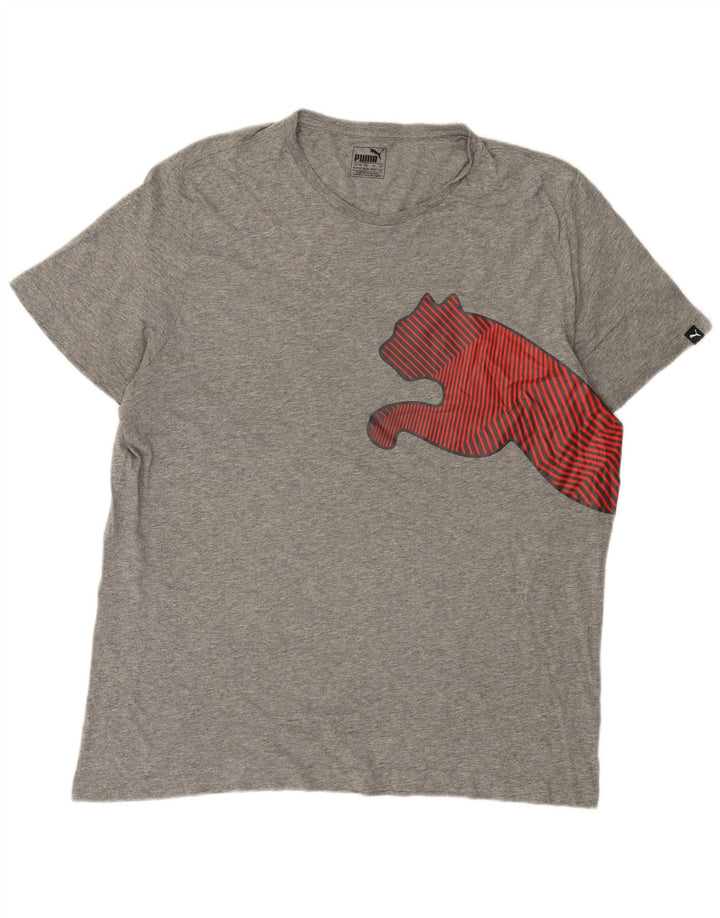 Camiseta masculina Puma Graphic 2XL cinza manchada