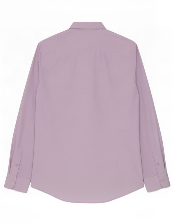 Camisa masculina Massimo Dutti de algodão listrado roxo grande