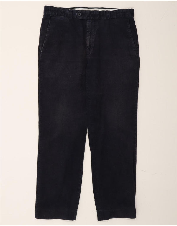 James Pringle Mens Straight Corduroy Trousers W34 L29 Navy Blue Cotton