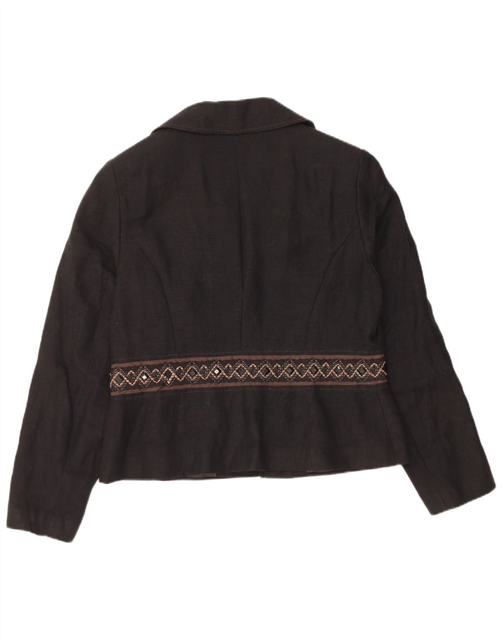 Jaqueta Marks & Spencer Autograph Blazer Feminina Reino Unido 16 Grande Linho Preto