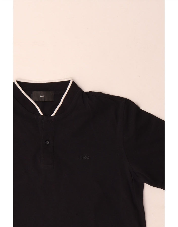 Camisa polo masculina LIU JO algodão preto médio