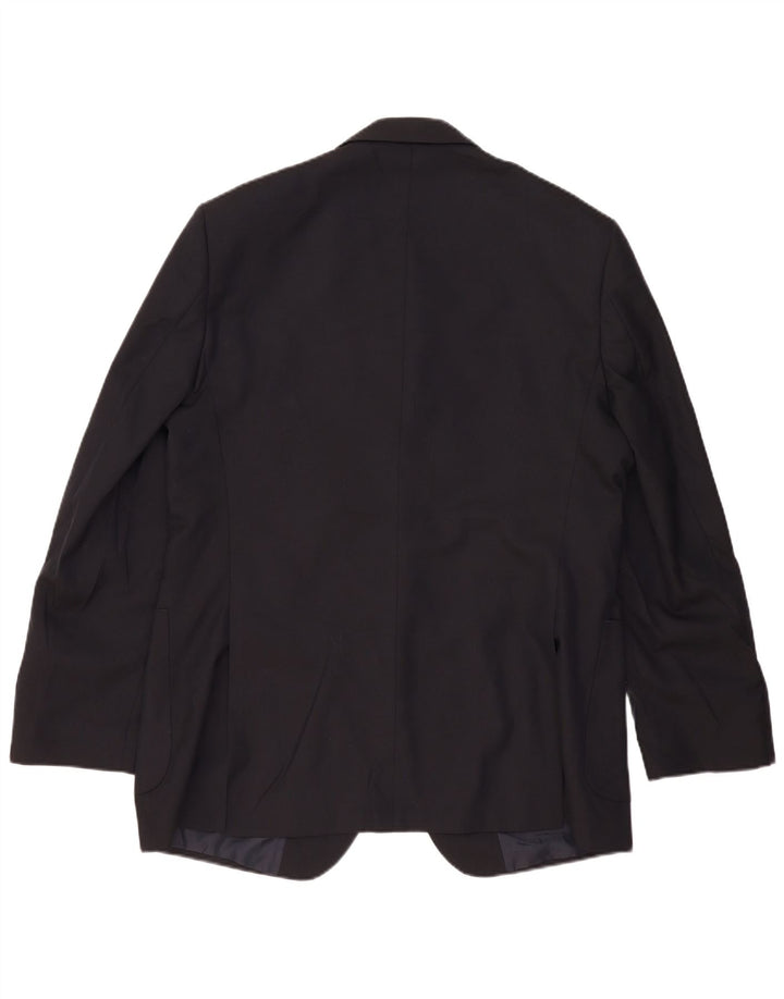 Jaqueta blazer masculina longa de 2 botões Marks & Spencer Reino Unido 44 XL azul marinho