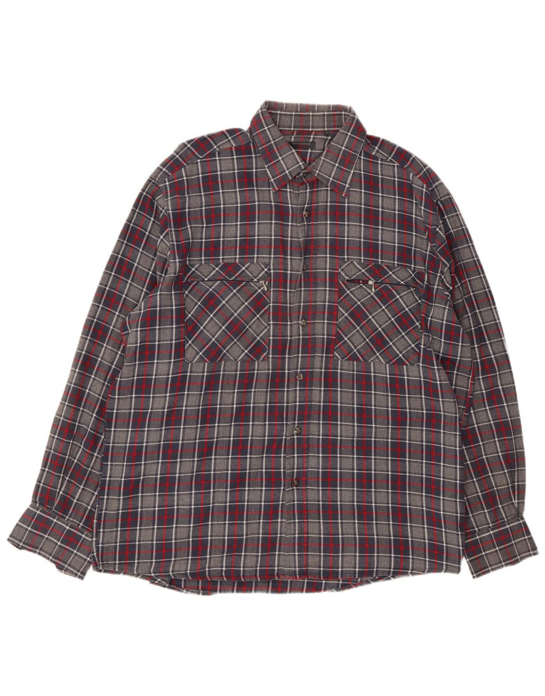 Camisa masculina de flanela SEA BARRIER XL cinza xadrez algodão