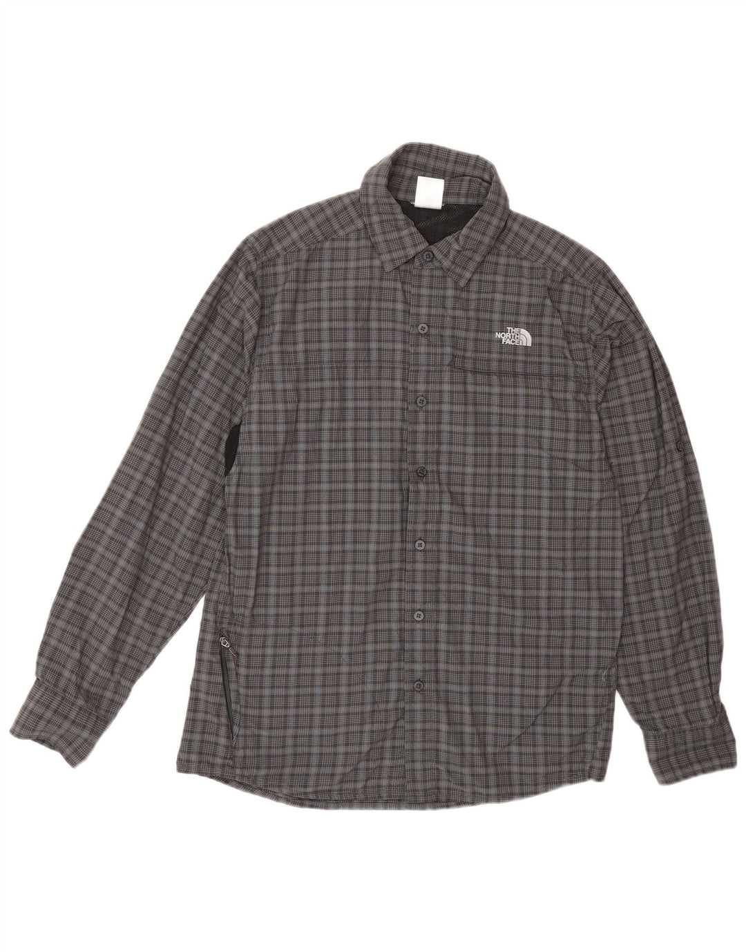 Camisa masculina THE NORTH FACE pequena cinza xadrez nylon