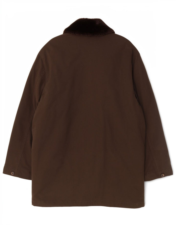 Sobretudo feminino Blu Nauta UK 40 grande algodão marrom