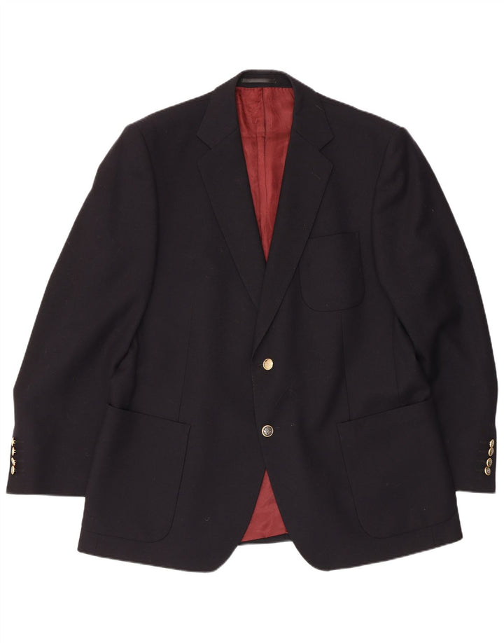 Jaqueta blazer masculina Magee com 2 botões Reino Unido 44 grande lã azul marinho