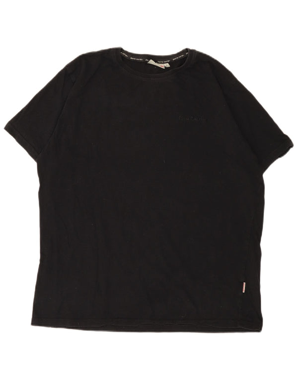 Camiseta feminina Pierre Cardin UK 16 grande algodão preto