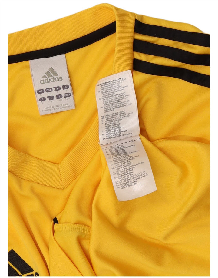 Adidas Mens Climalite Camiseta Top Grande Poliéster Amarelo