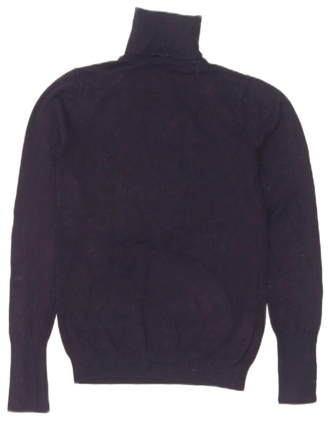 Zara Suéter feminino com gola redonda e gola redonda, 8 pequeno, azul marinho