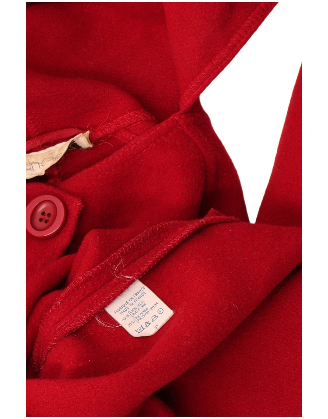 Sobretudo feminino vintage com gravata frontal UK 18 XL lã vermelha