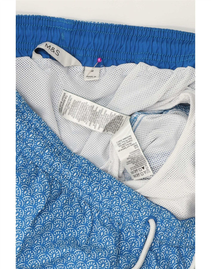Shorts de natação masculino Marks & Spencer médio azul floral poliéster