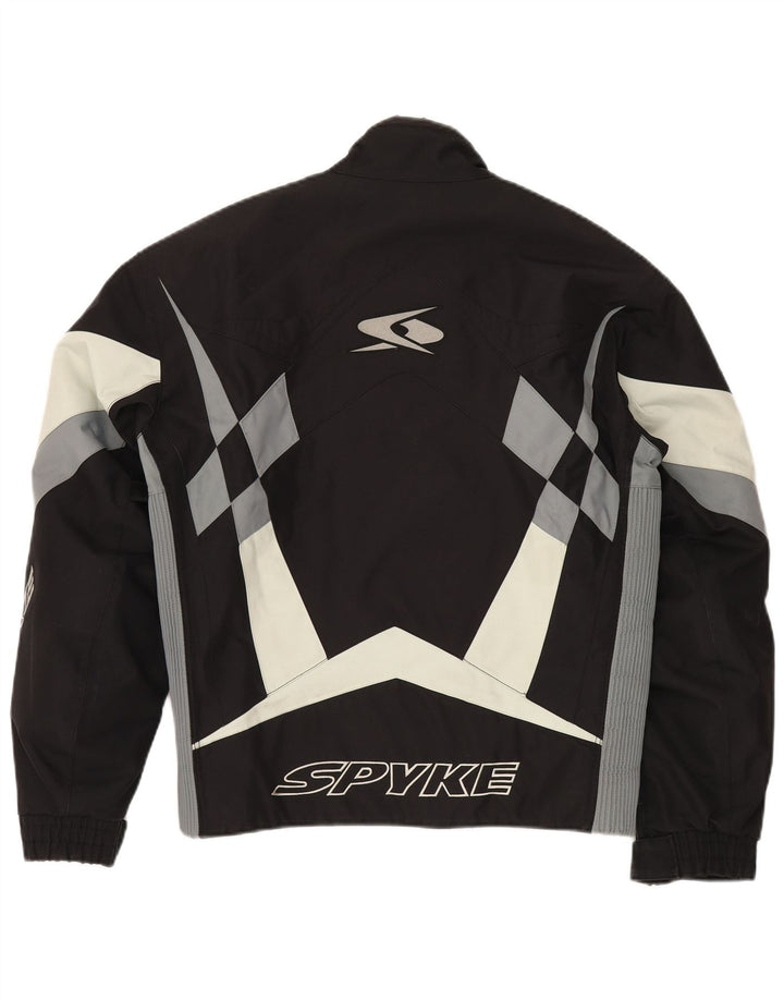 Jaqueta masculina Spyke Graphic Bomber UK 40 grande preto colorblock motociclista