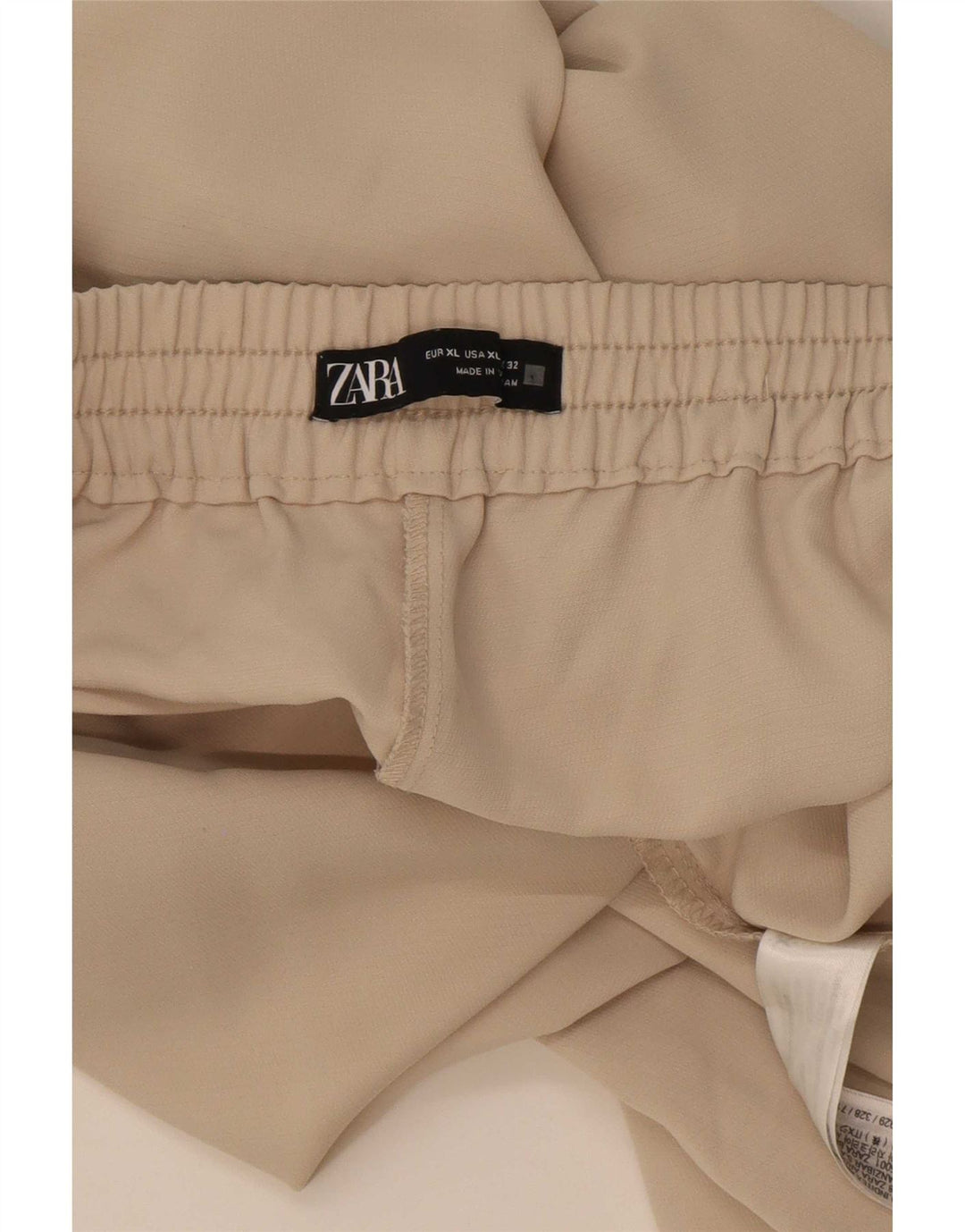 Calça cortada feminina Zara XL W34 L26 poliéster bege