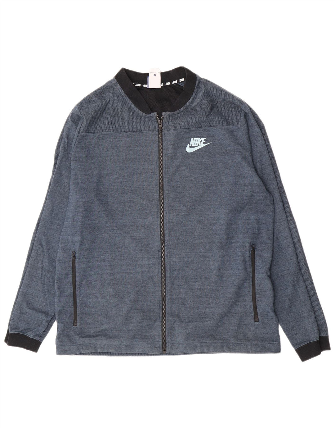Nike Mens Treino Top Jacket XL Azul Flecked Algodão
