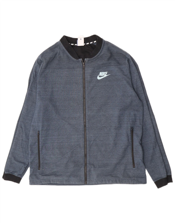 Nike Mens Treino Top Jacket XL Azul Flecked Algodão