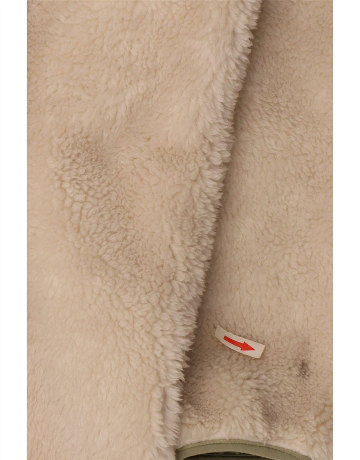 Jaqueta corta-vento feminina com capuz grande Zara UK 10 pequena off white