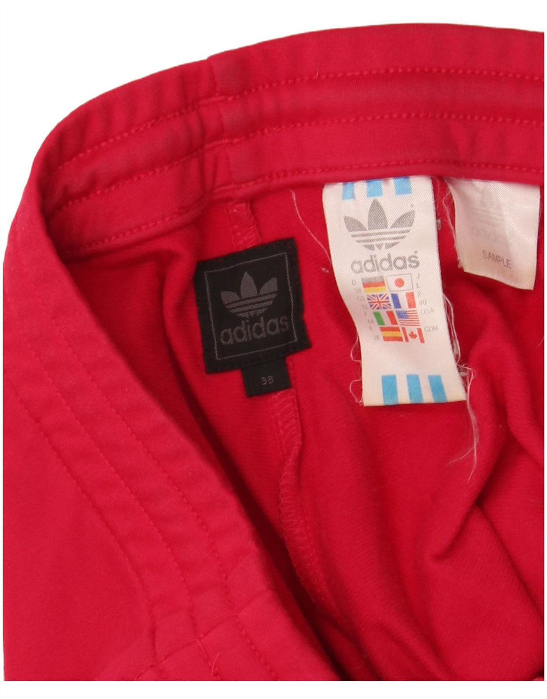 ADIDAS Womens Graphic Tracksuit Calças UK 12 Médio Rosa Poliéster