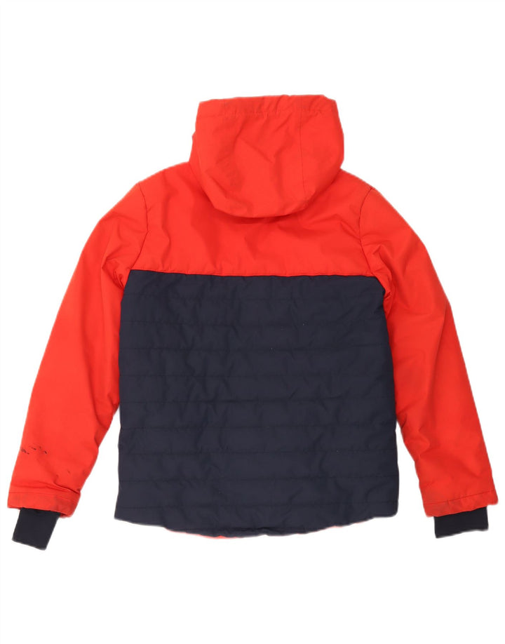 Jaqueta acolchoada com capuz Ellesse Boys 10-11 anos poliéster colorblock vermelho