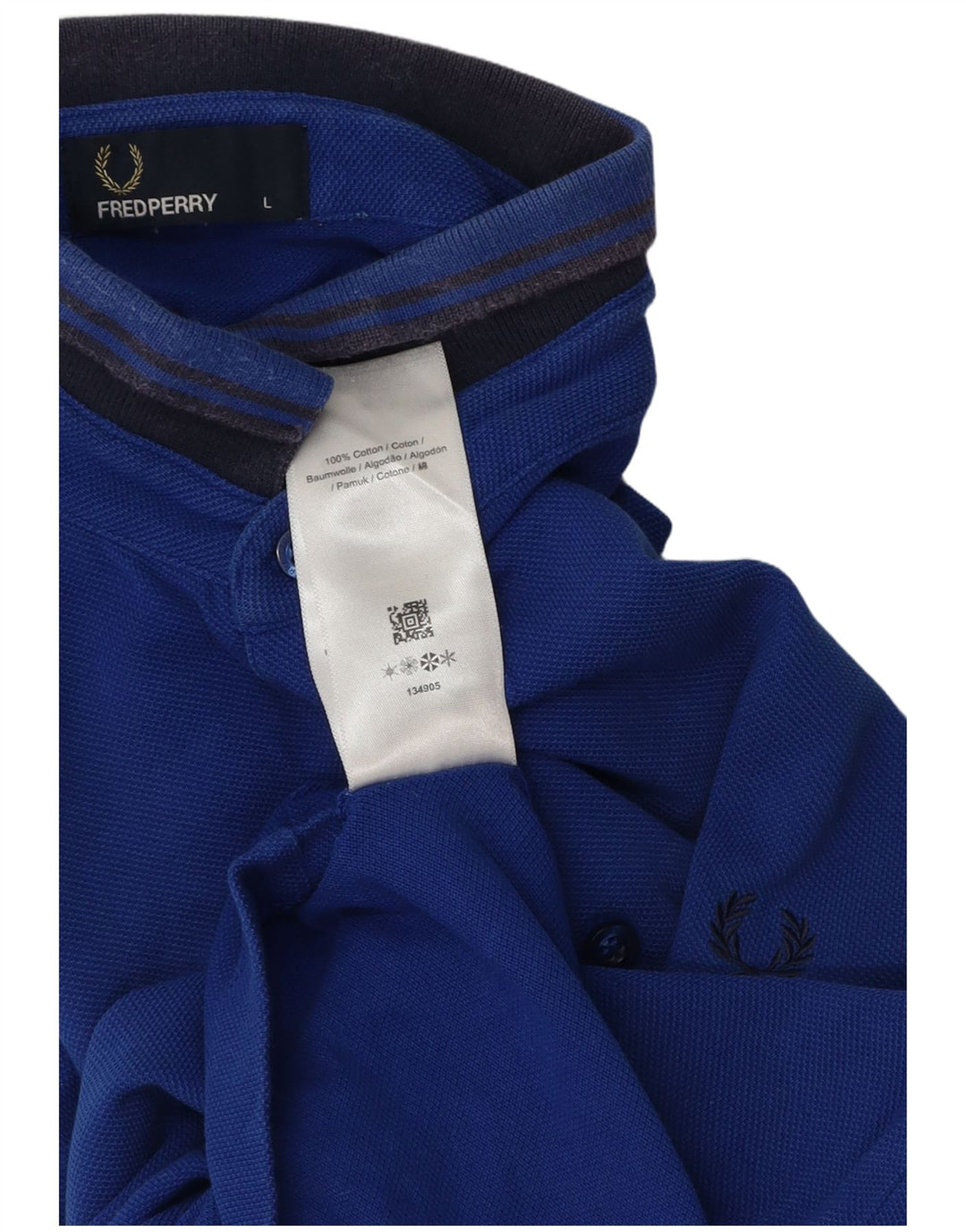 Camisa polo masculina Fred Perry grande algodão listrado azul