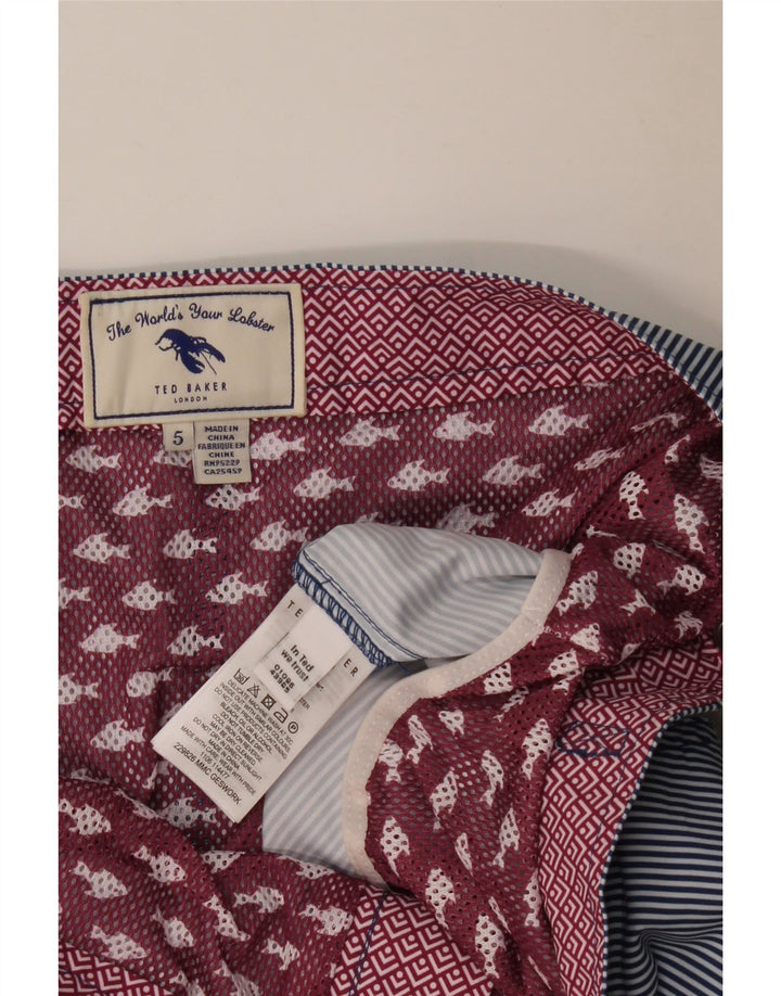 Shorts chino masculino TED BAKER tamanho 5 XL W38 poliéster listrado azul