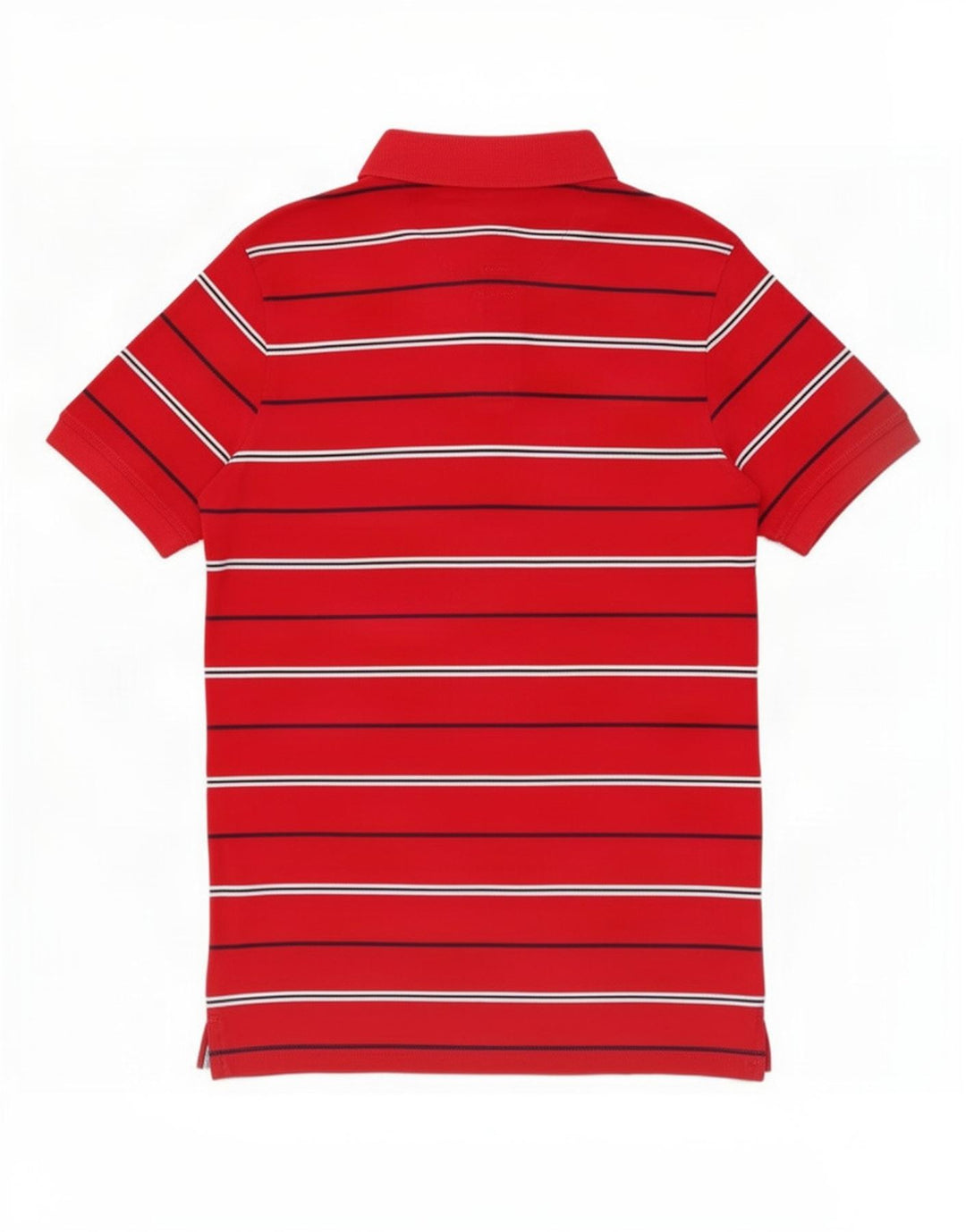 Camisa polo masculina Tommy Hilfiger listrada vermelha média
