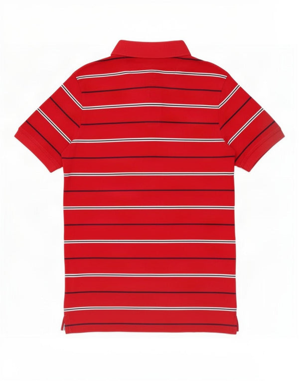 Camisa polo masculina Tommy Hilfiger listrada vermelha média