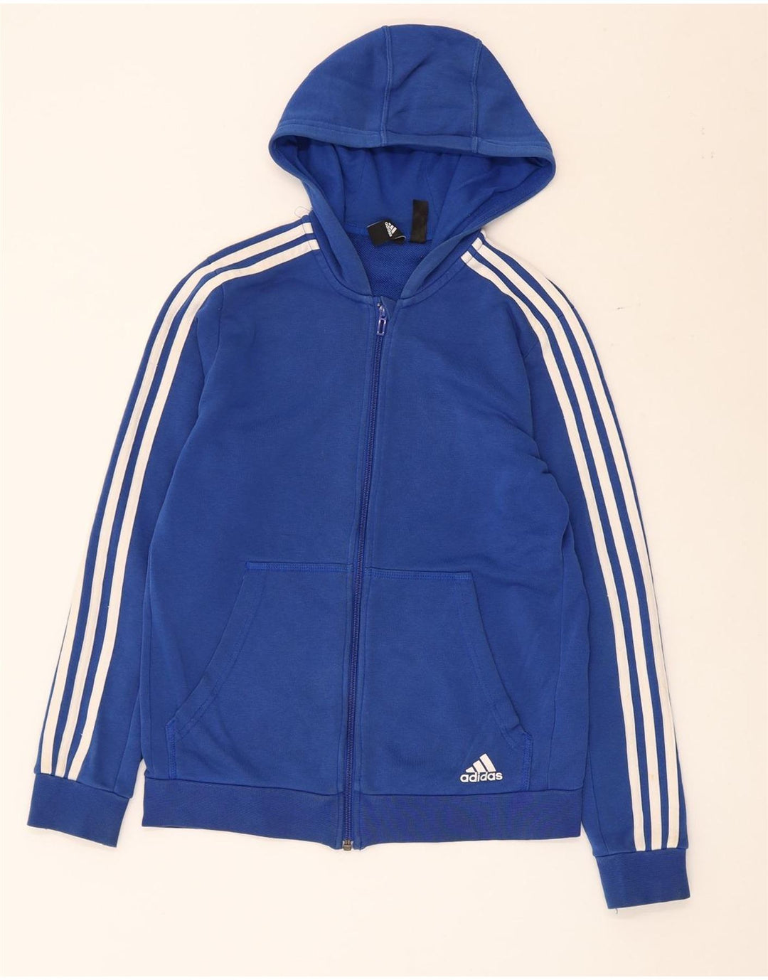 Suéter Adidas Boys Zip com capuz 13-14 anos azul