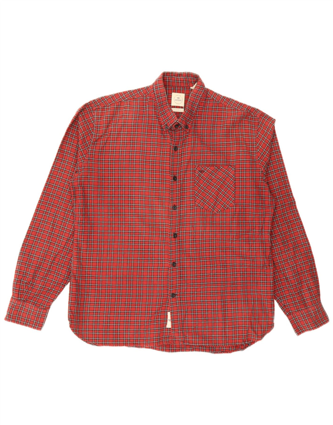 Camisa masculina de flanela Dockers Standard Fit grande algodão xadrez vermelho